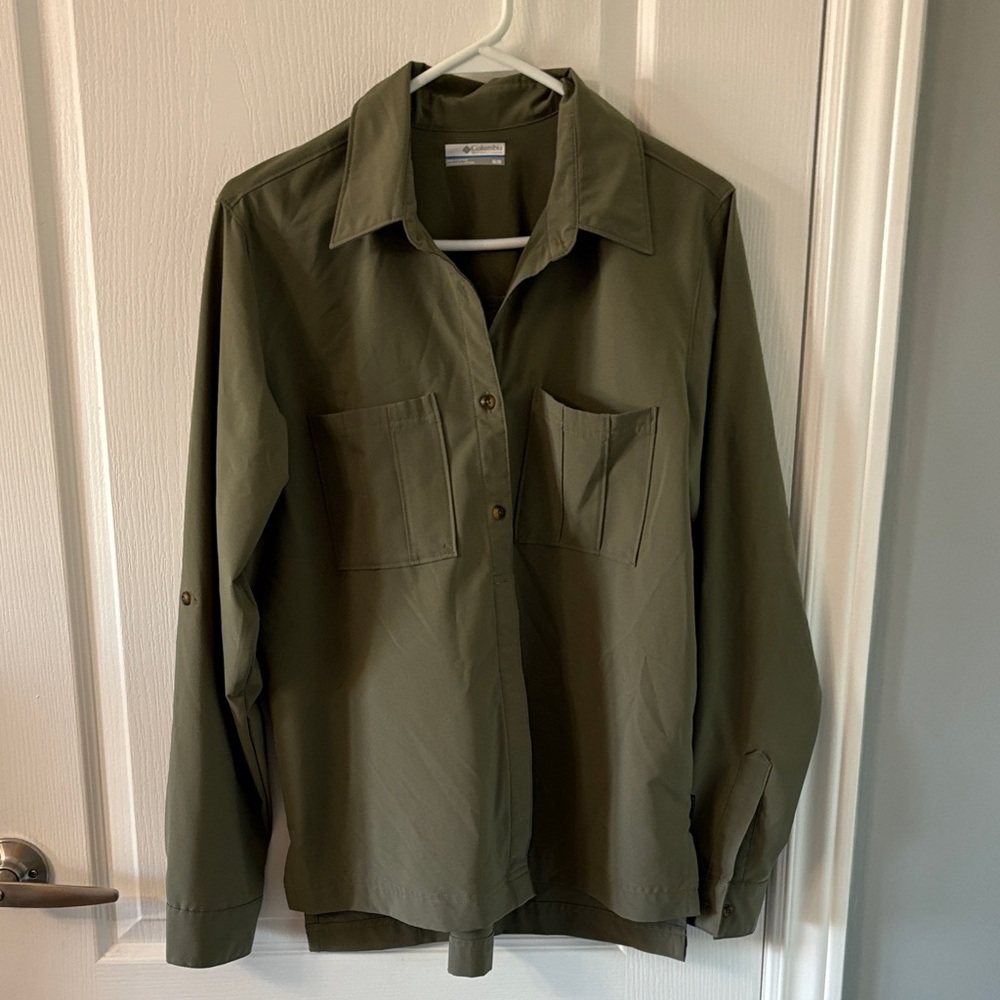 Olive Green Button-Up Shirt